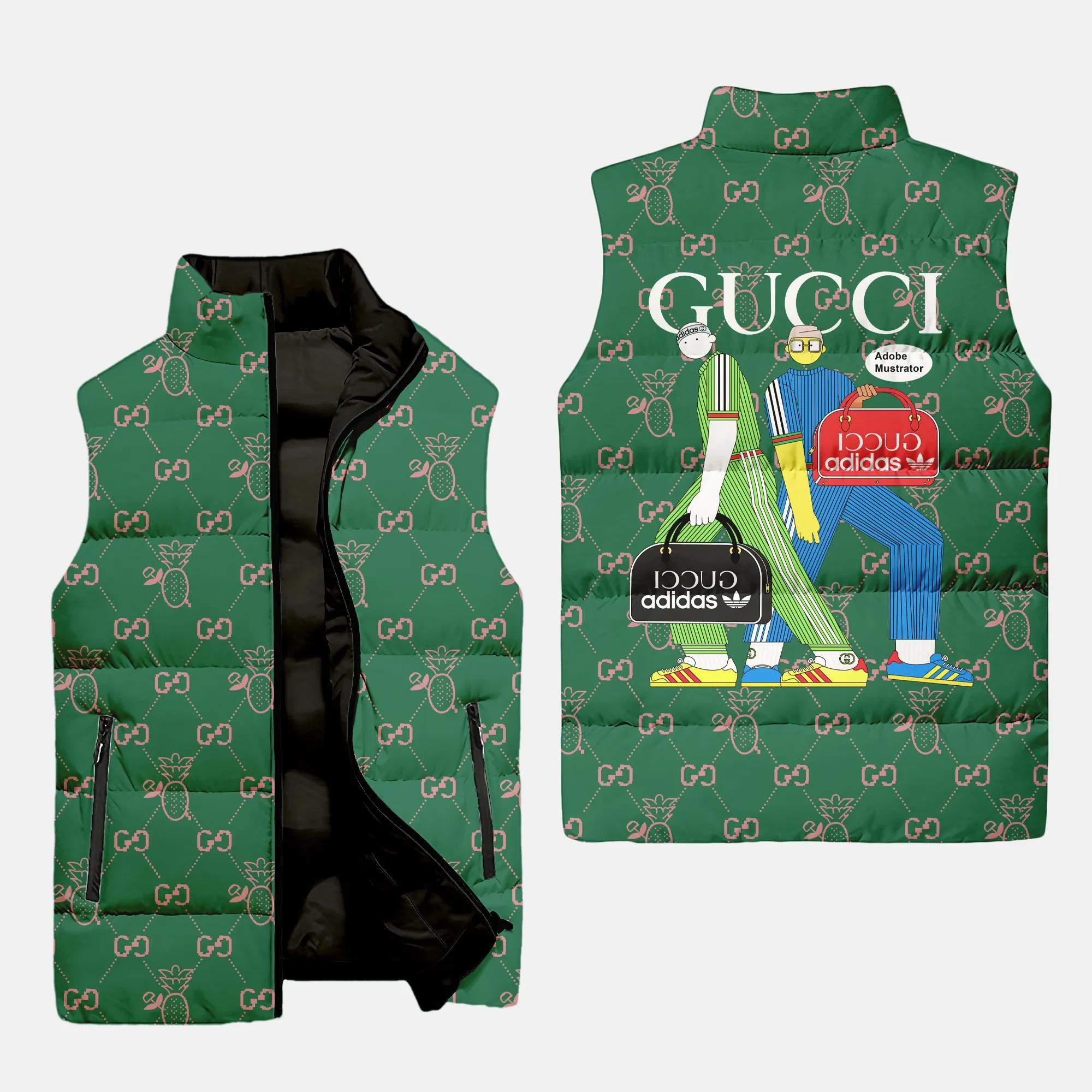 gucci two men luxury brand 3d sleeveless puffer jacket 20240110053317550