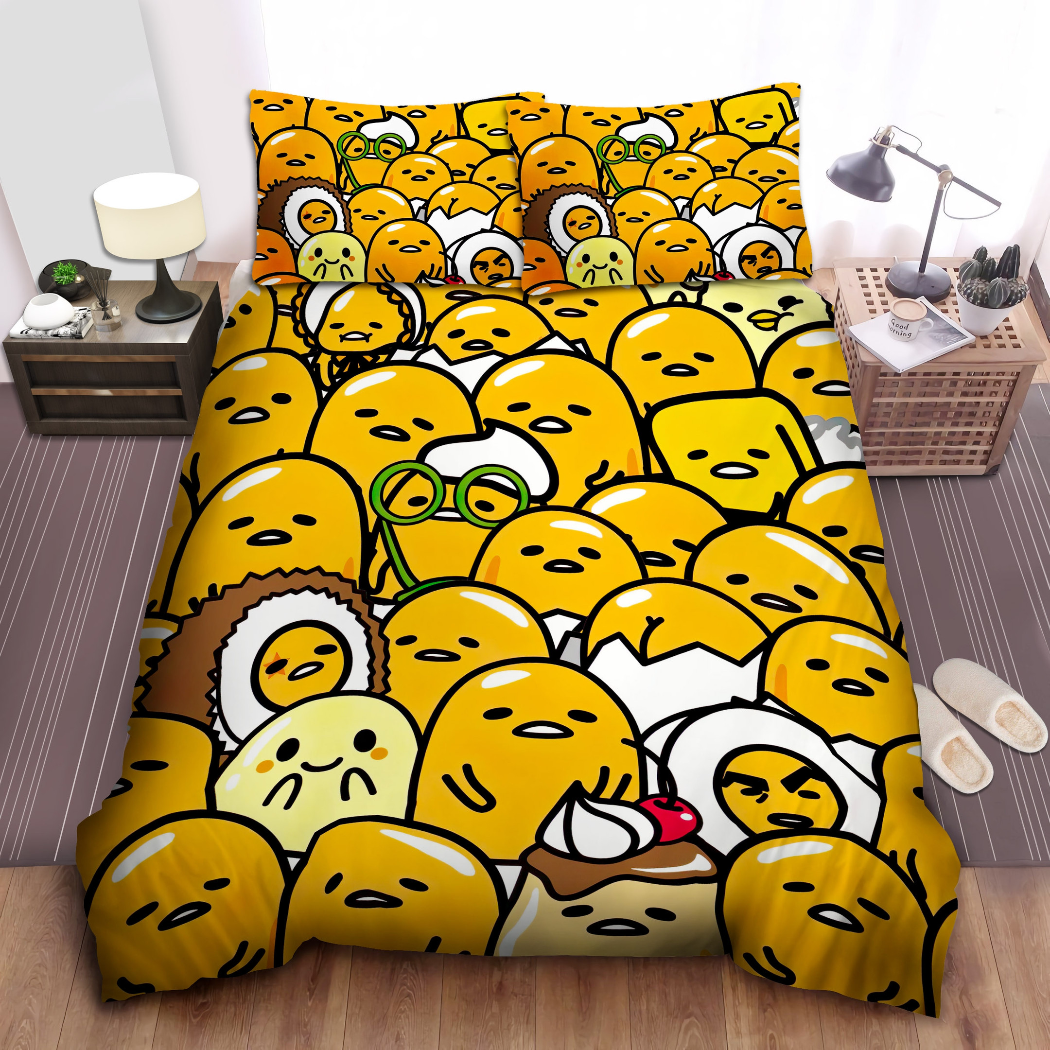 gudetama bedding sets duvet cover bed sheets comforter with multiple characters orkpx