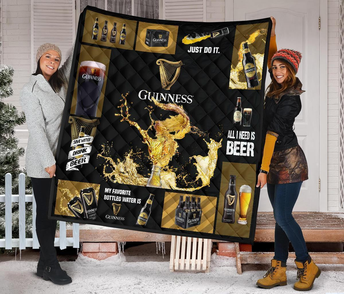 guinness quilt blanket all i need is beer gift idea lwen3