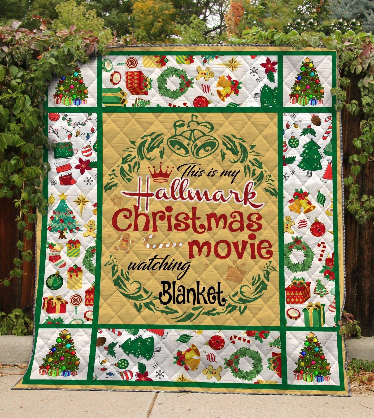 hallmark fleece christmas movie watching blanket bmn7b