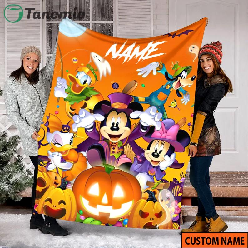 halloween decorations custom name mickeys halloween blanket mickeys and friends halloween blanket spooky vibes decor wdw candy co fleece minky sherpa blanket quilt blanket 20231008020558180