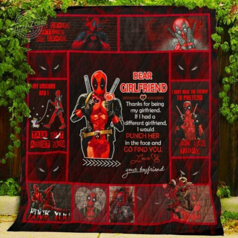 halloween decorations home sweet quilt blanket deadpool thanks for being my girlfriend funny halloween gift fleece blanket hf2808 quilt blanket 20231014120919500