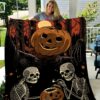 halloween decorations skeleton pumpkins fleece blanket quilt blanket halloween gift quilt blanket 20230924092500548