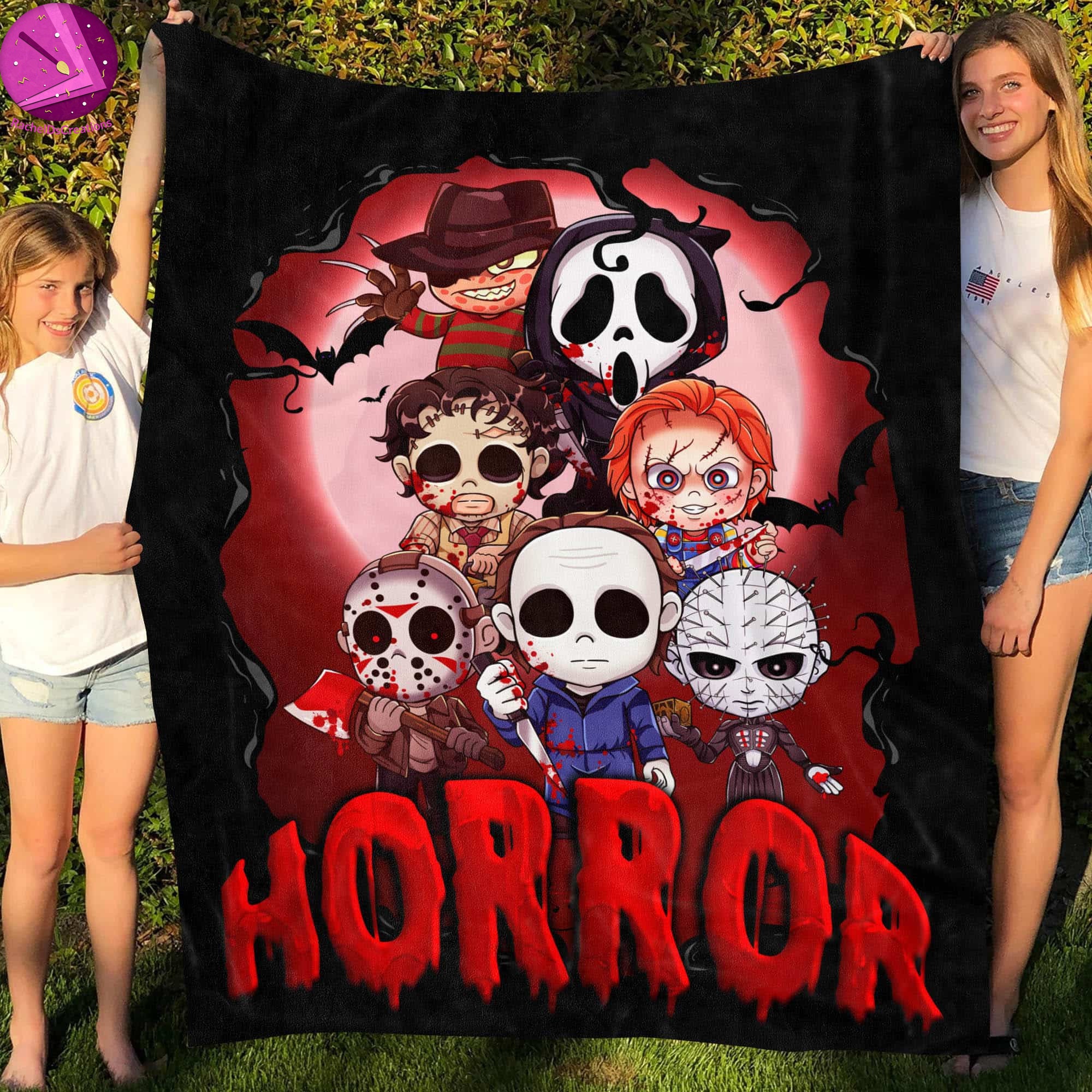 halloween horror movie characters blanket k7dju