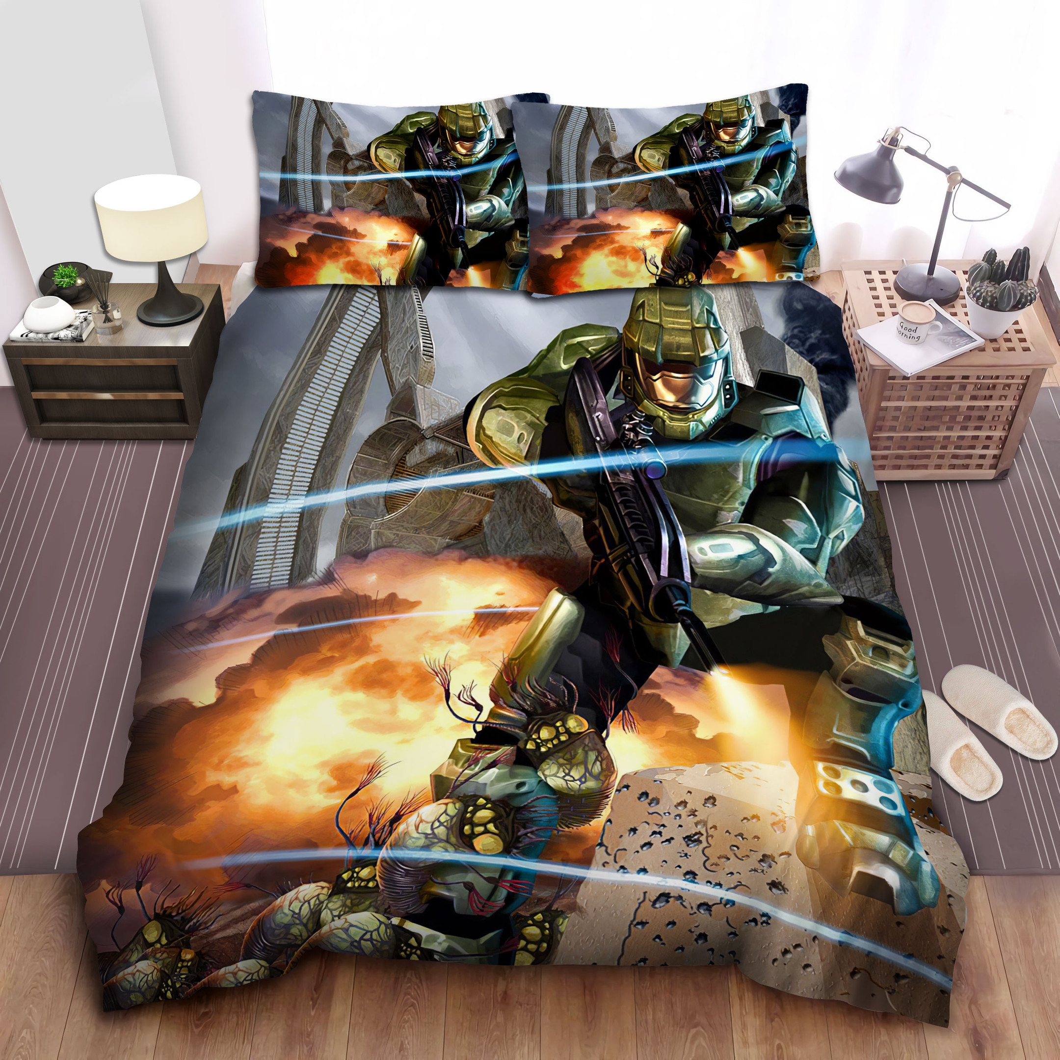 halo flood attack duvet cover bedroom sets comfortable bedding sets we0uz