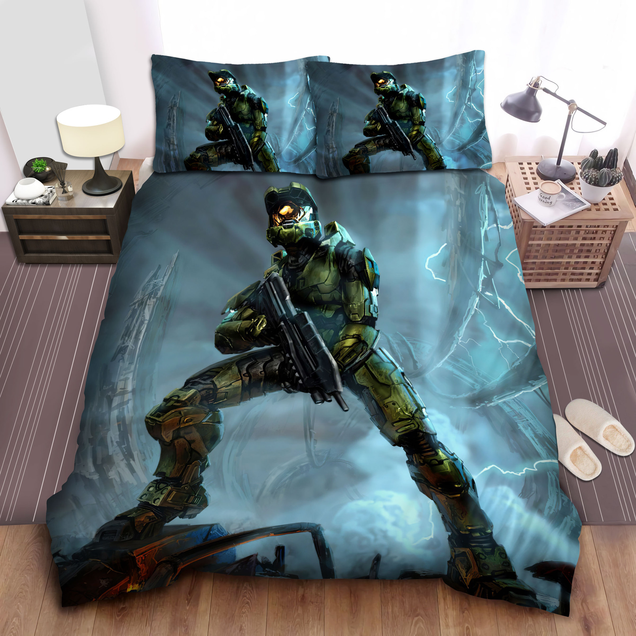 halo the art of building worlds bed sheets spread comforter duvet cover bedding sets 40nd0