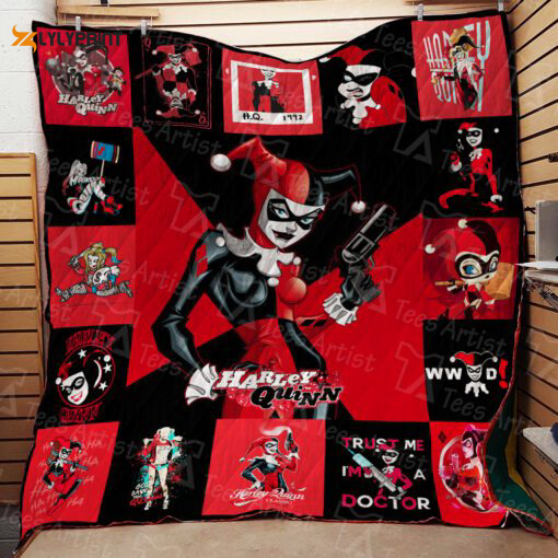 harley quinn quilt blanket for fans home decor gift 1a