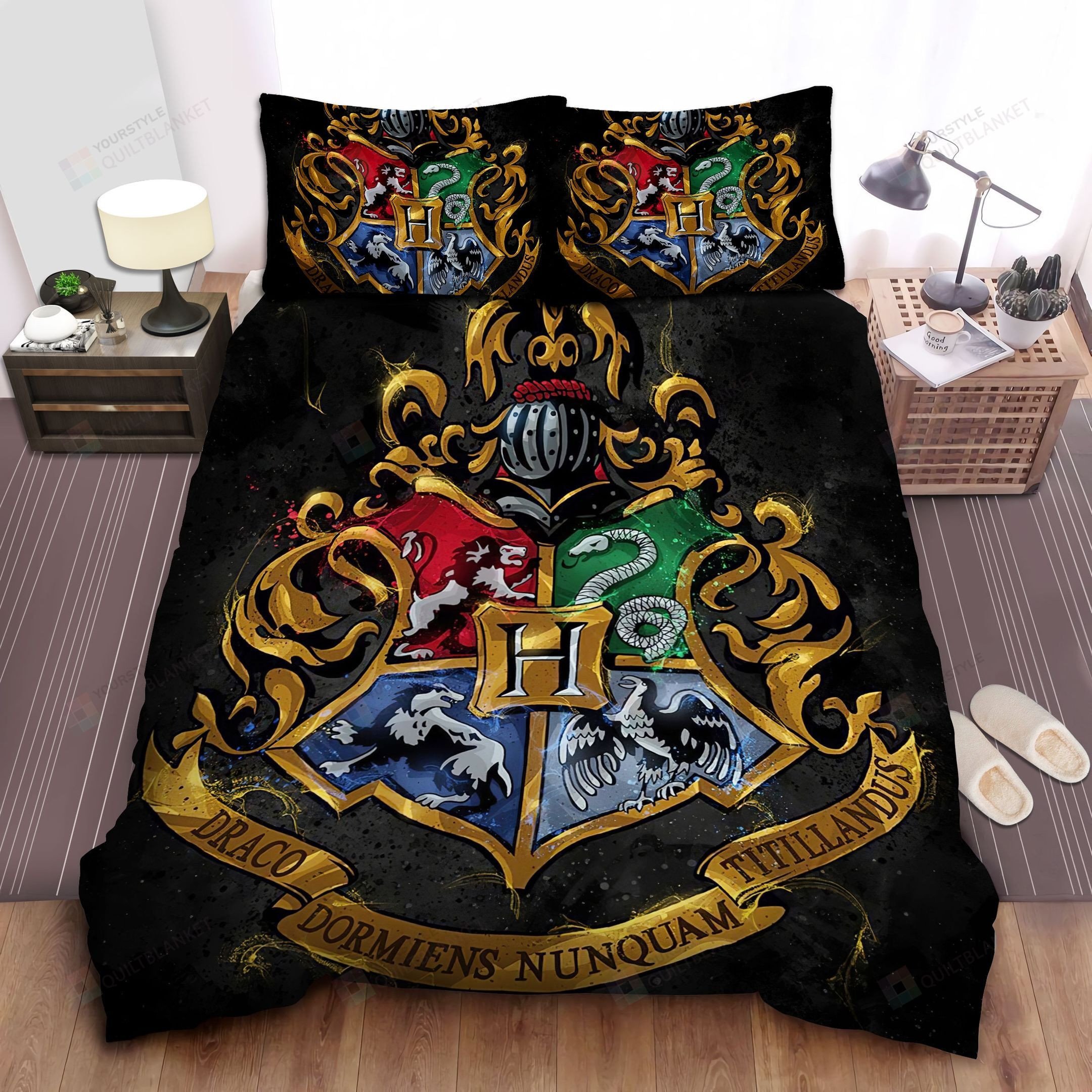 harry potter original hogwarts crest bed sheets duvet cover bedding sets 12s4o