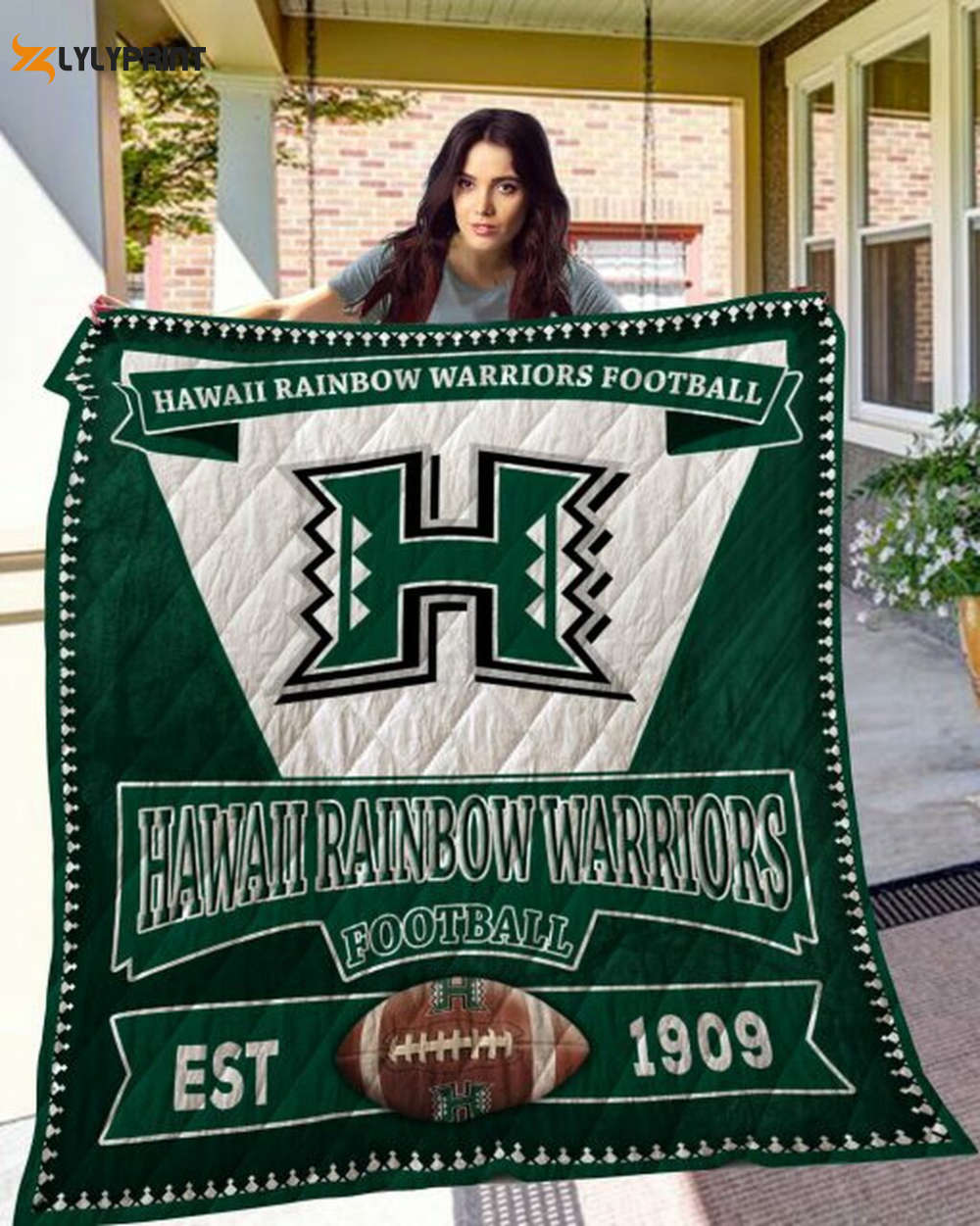 hawaii rainbow warriors quilt blanket for fans home decor gift