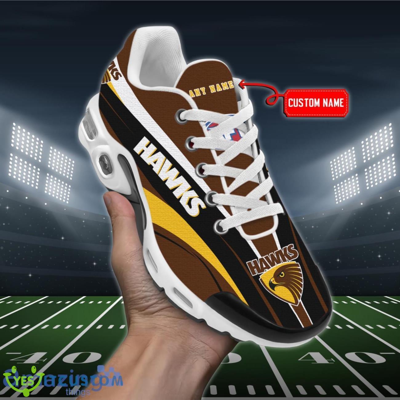 hawthorn hawks premium air cushion sport shoes custom name for real fans