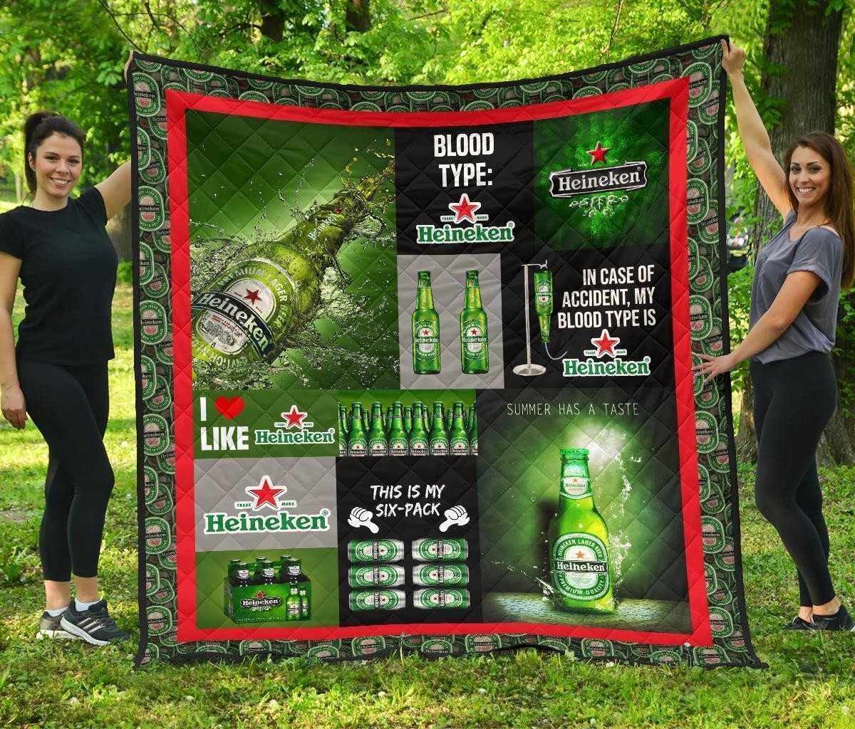 heineken quilt blanket funny gift for beer lover bzcba