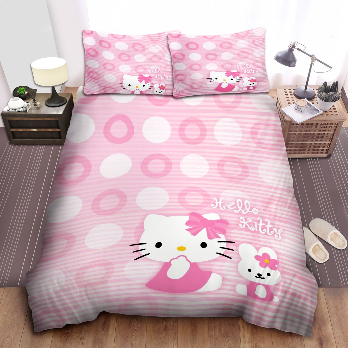 hello kitty pink theme bed sheets duvet cover comforter bedding sets 2y5ni