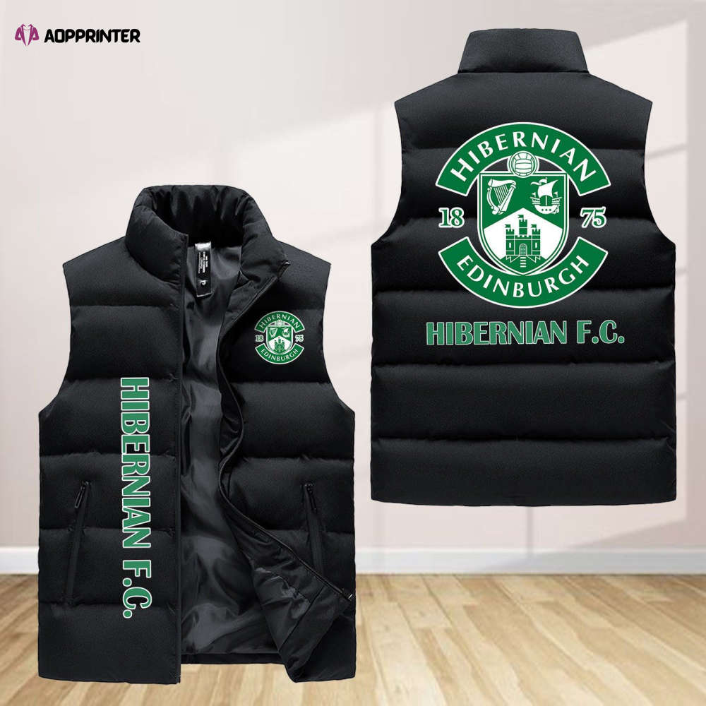 hibernian f c sleeveless puffer jacket custom for fans gifts