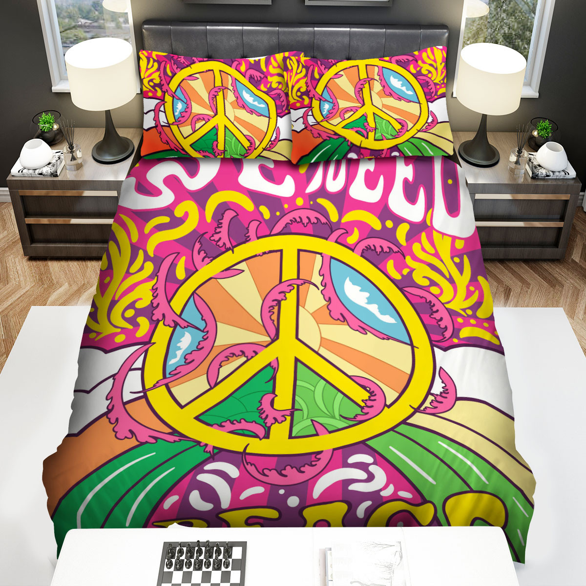 hippie icon we need peace duvet cover bedroom sets comfortable bedding sets hgvmq