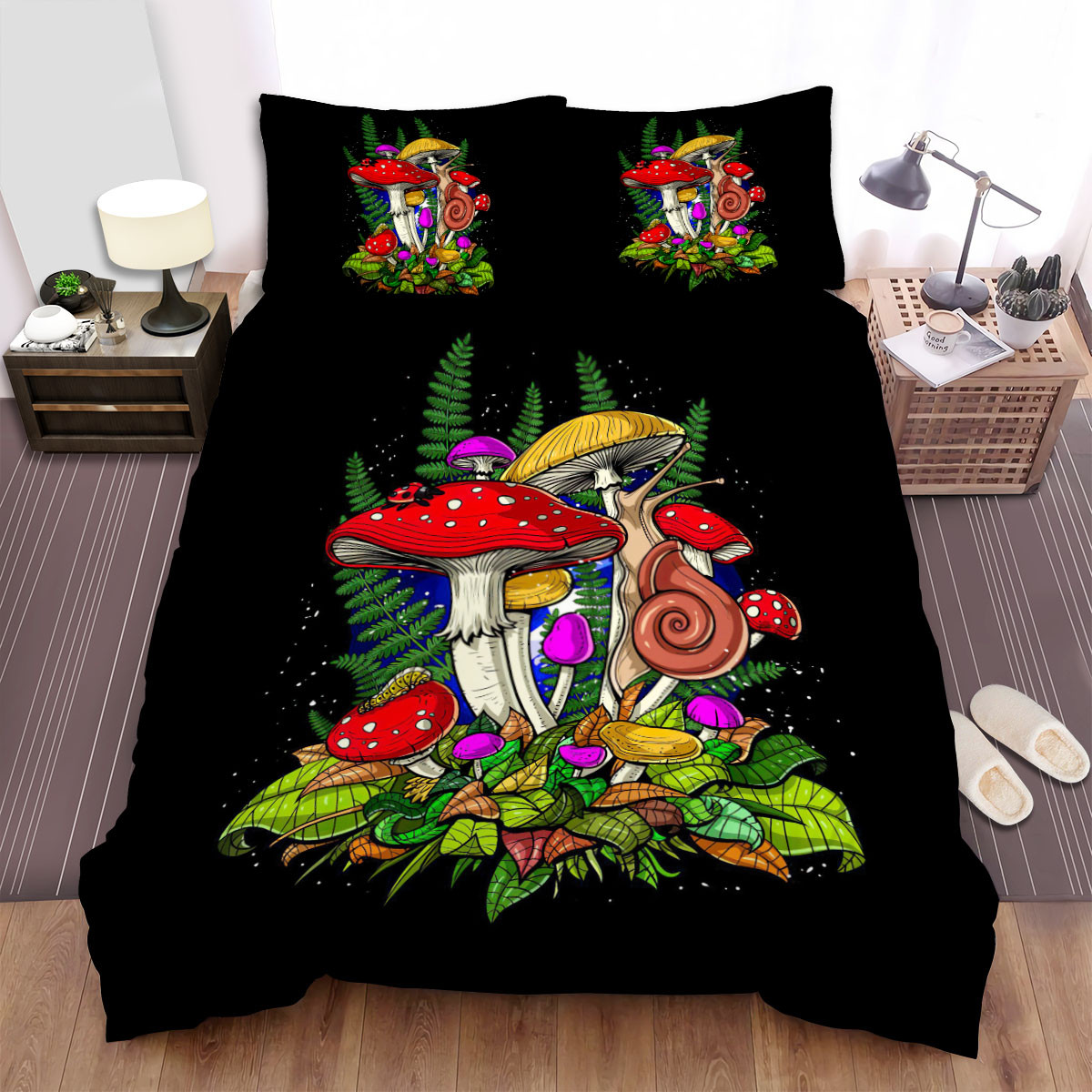 hippie mushroom snails duvet cover bedroom sets comfortable bedding sets ppw4v