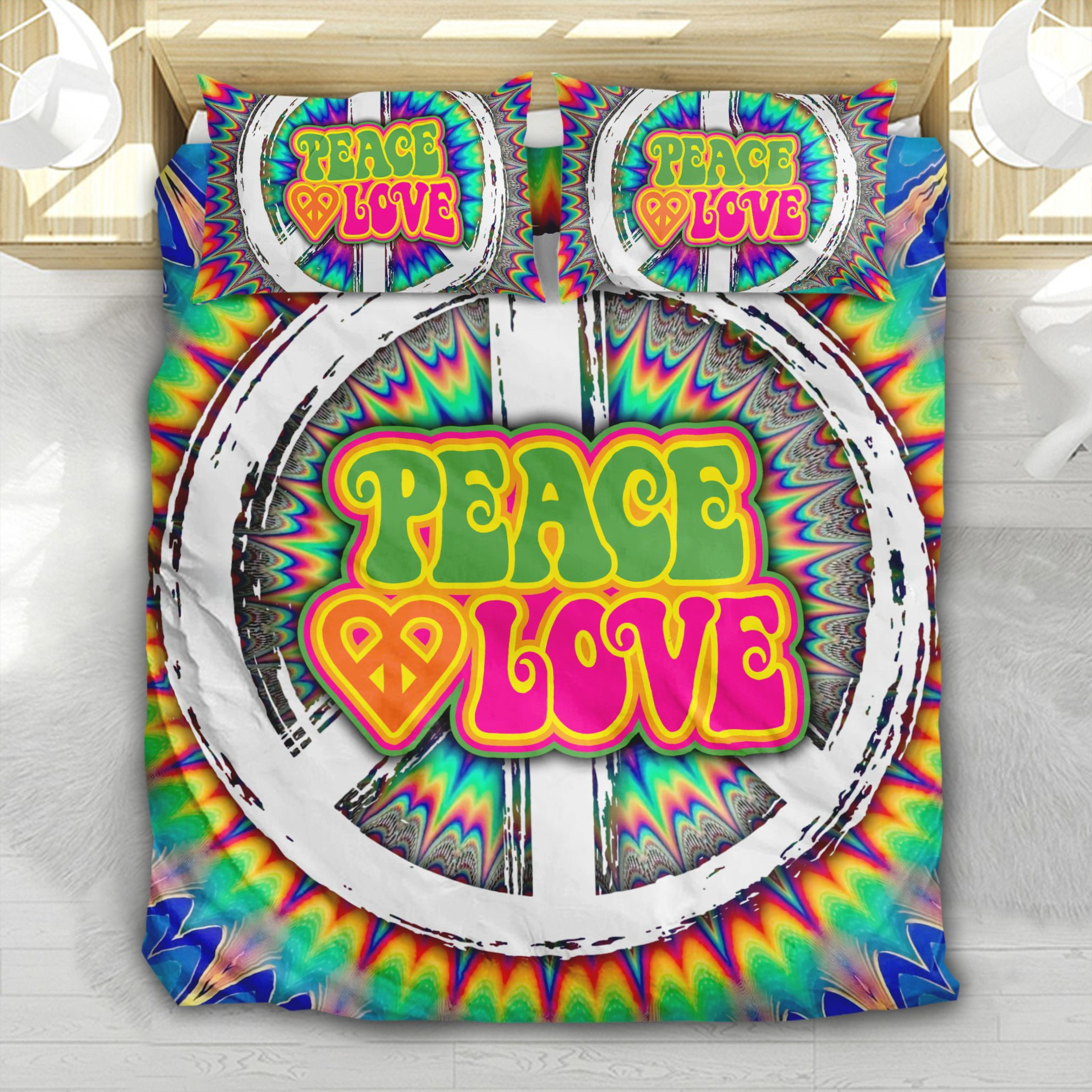 hippie peace love duvet cover bedroom sets comfortable bedding sets fwtvq