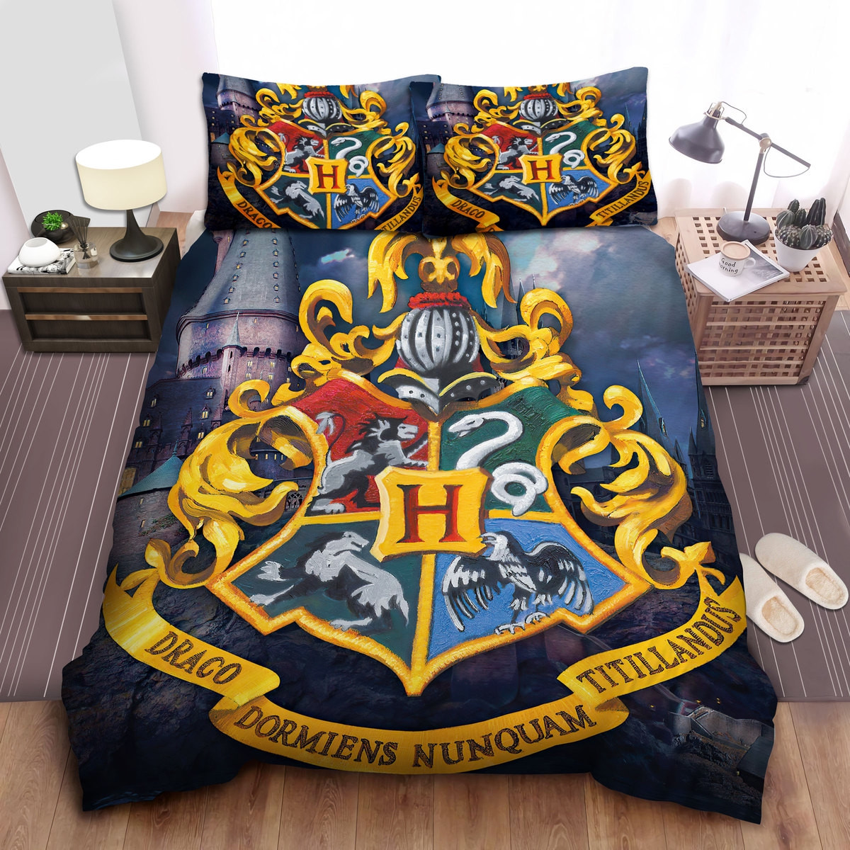 hogwarts big logo painting duvet cover bedroom sets comfortable bedding sets y75ip