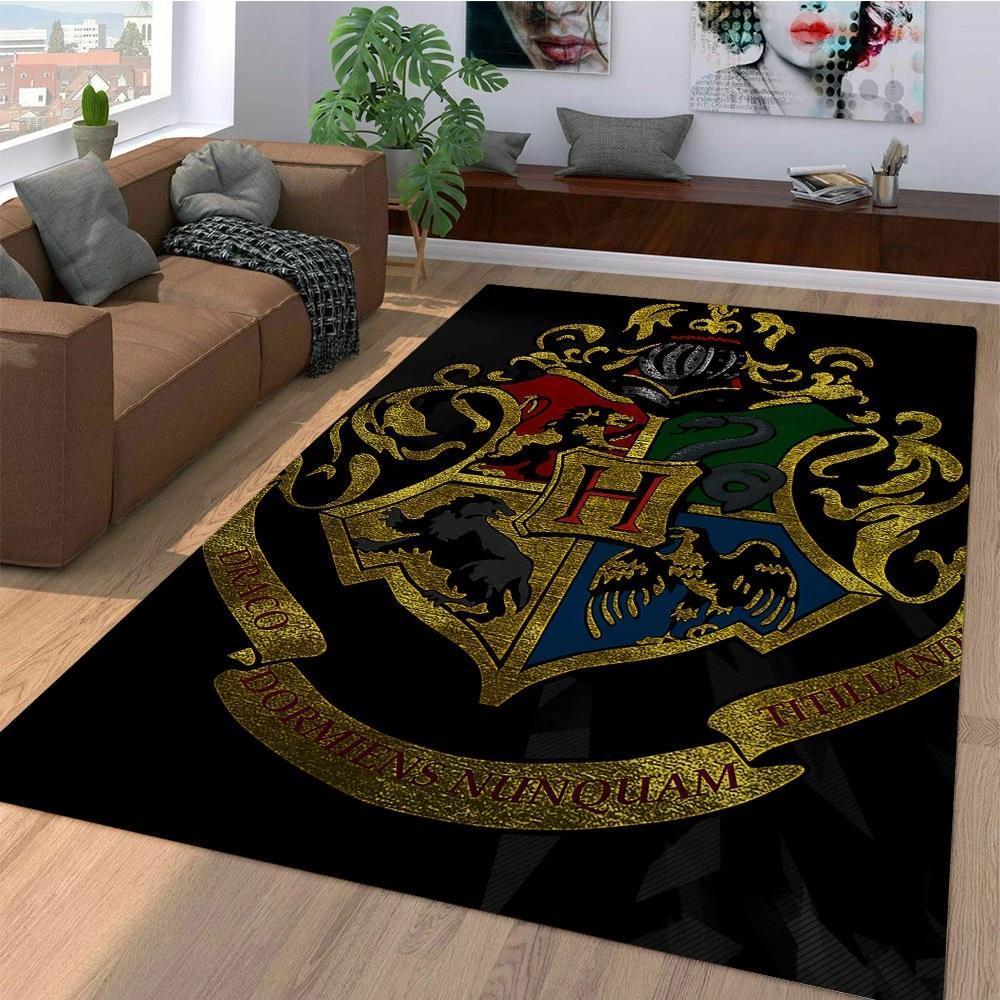 hogwarts logo harry potter area rug 0