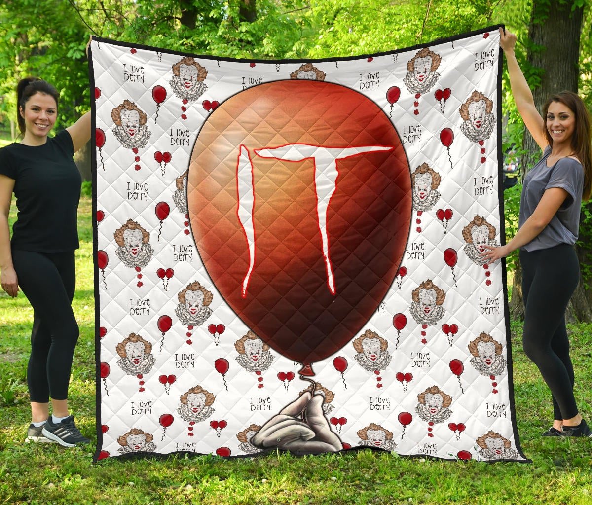 horror movie it balloon pennywise patterns premium quilt blanket nx1ee