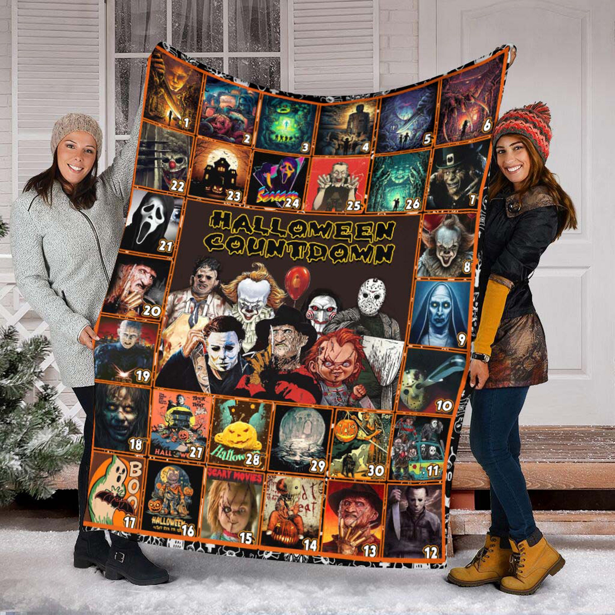 horror movie watching halloween blanket gift for fan piffu