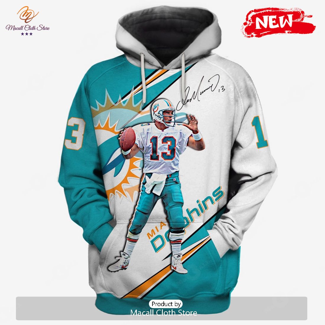 hot miami dolphins dan marino 13 limited edition hoodie sweatshirt 3d 1 Mn2Wf