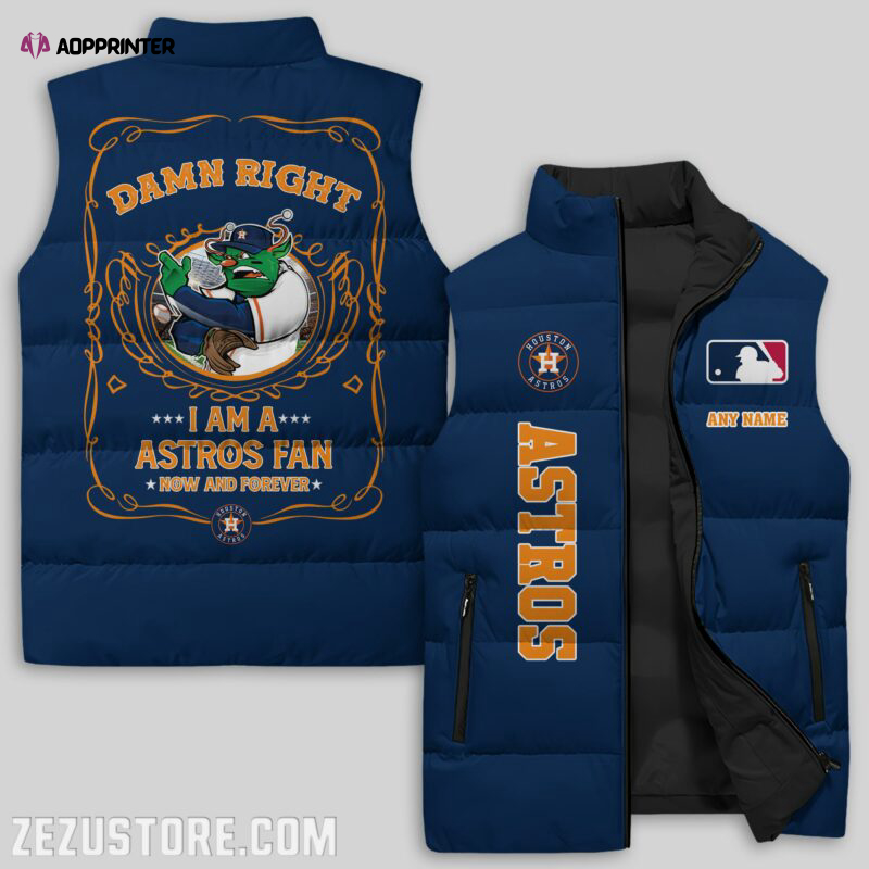 houston astros mlb sleeveless puffer jacket custom for fans gifts