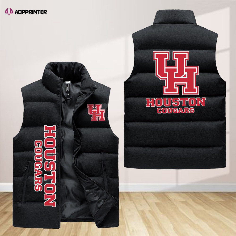 houston cougars sleeveless puffer jacket custom for fans spj0438