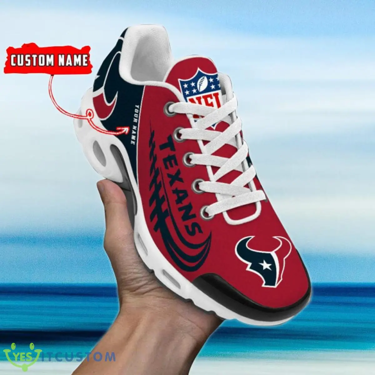 houston texans custom name air cushion sports shoes