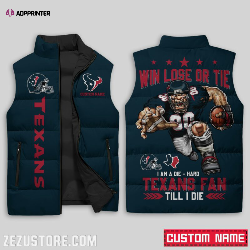 houston texans nfl sleeveless puffer jacket custom for fans spj0849