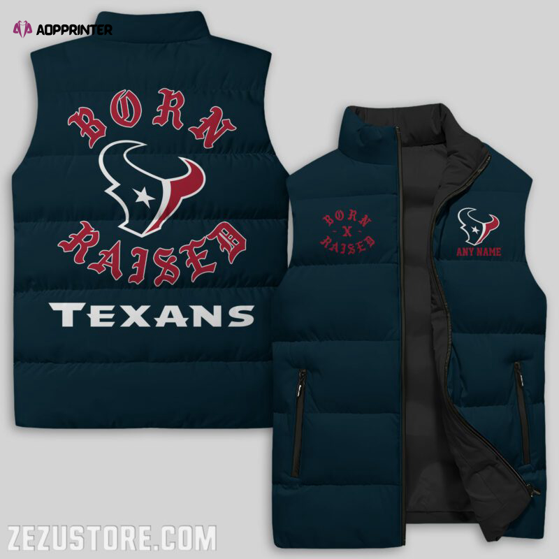 houston texans nfl sleeveless puffer jacket custom for fans spj1322