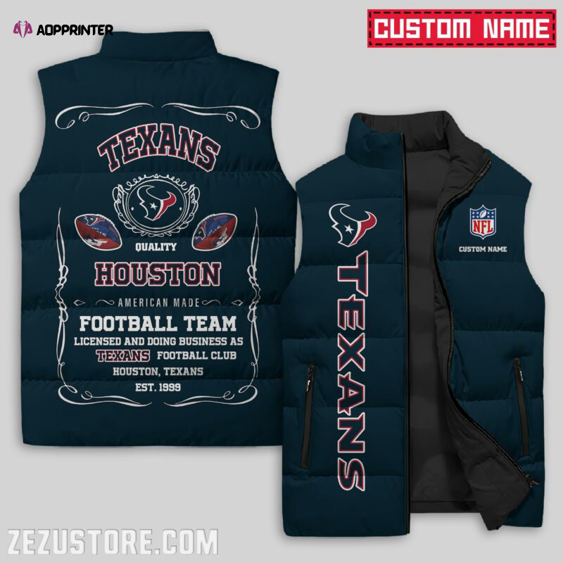 houston texans nfl sleeveless puffer jacket custom for fans spj1416