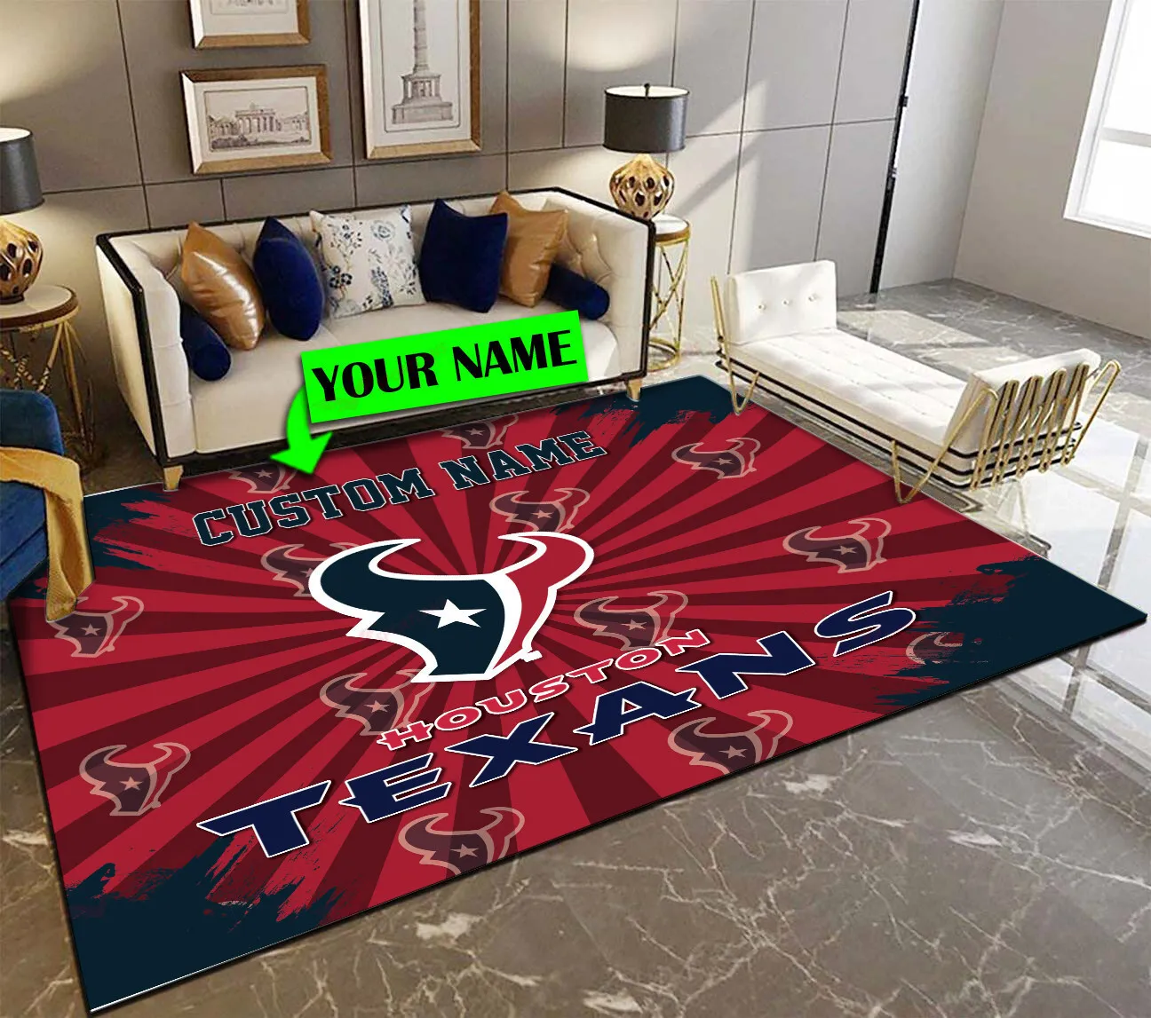 houston texans personalized premium rectangle rug 53 wp23b