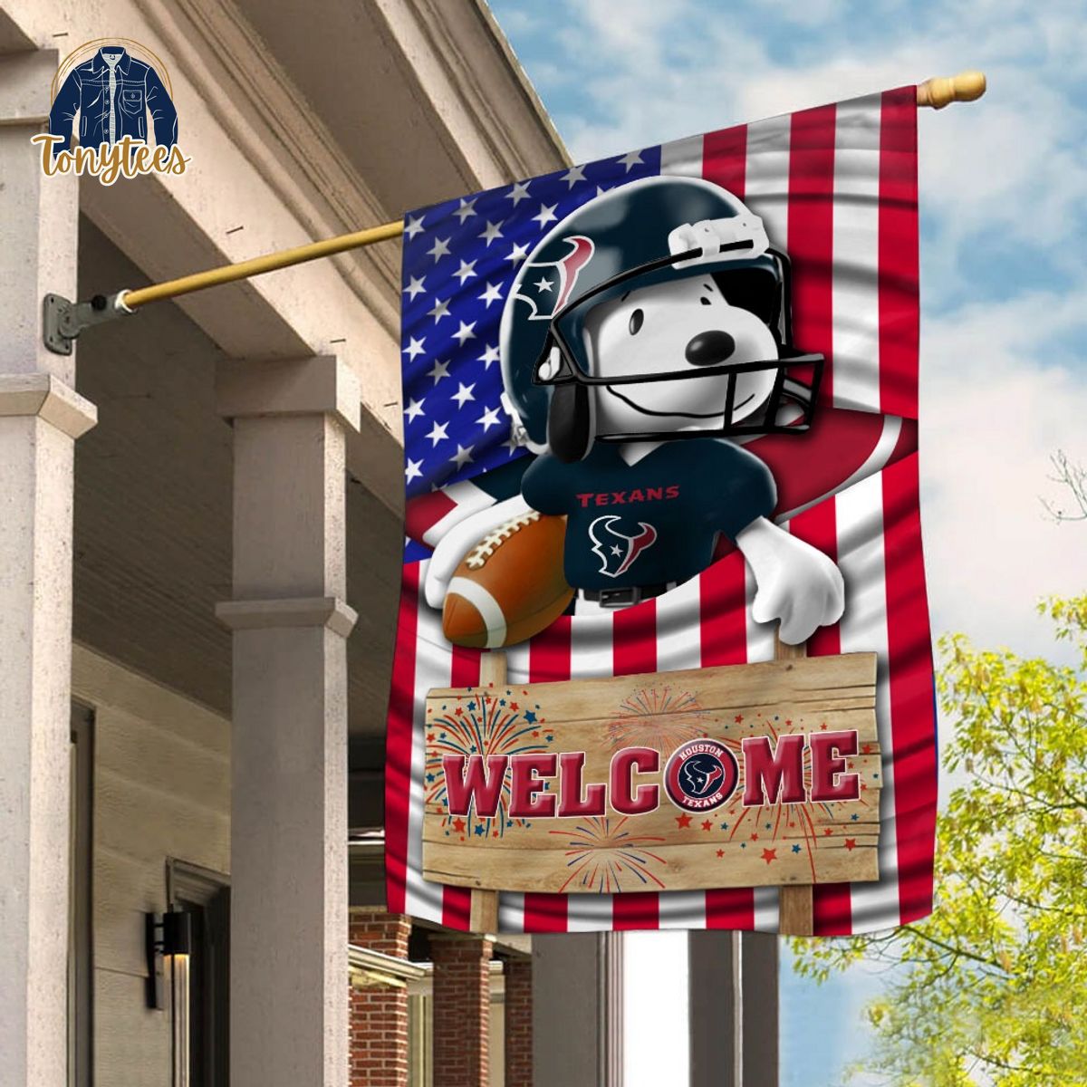 houston texans snoopy peanuts welcome custom name garden flag 1 ylucv