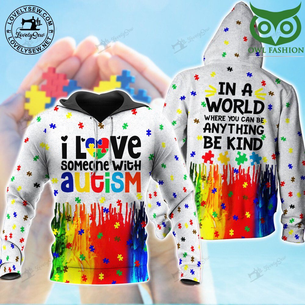 htEZvAET 2 I love someone with autism Anything be kind 3D Shirt