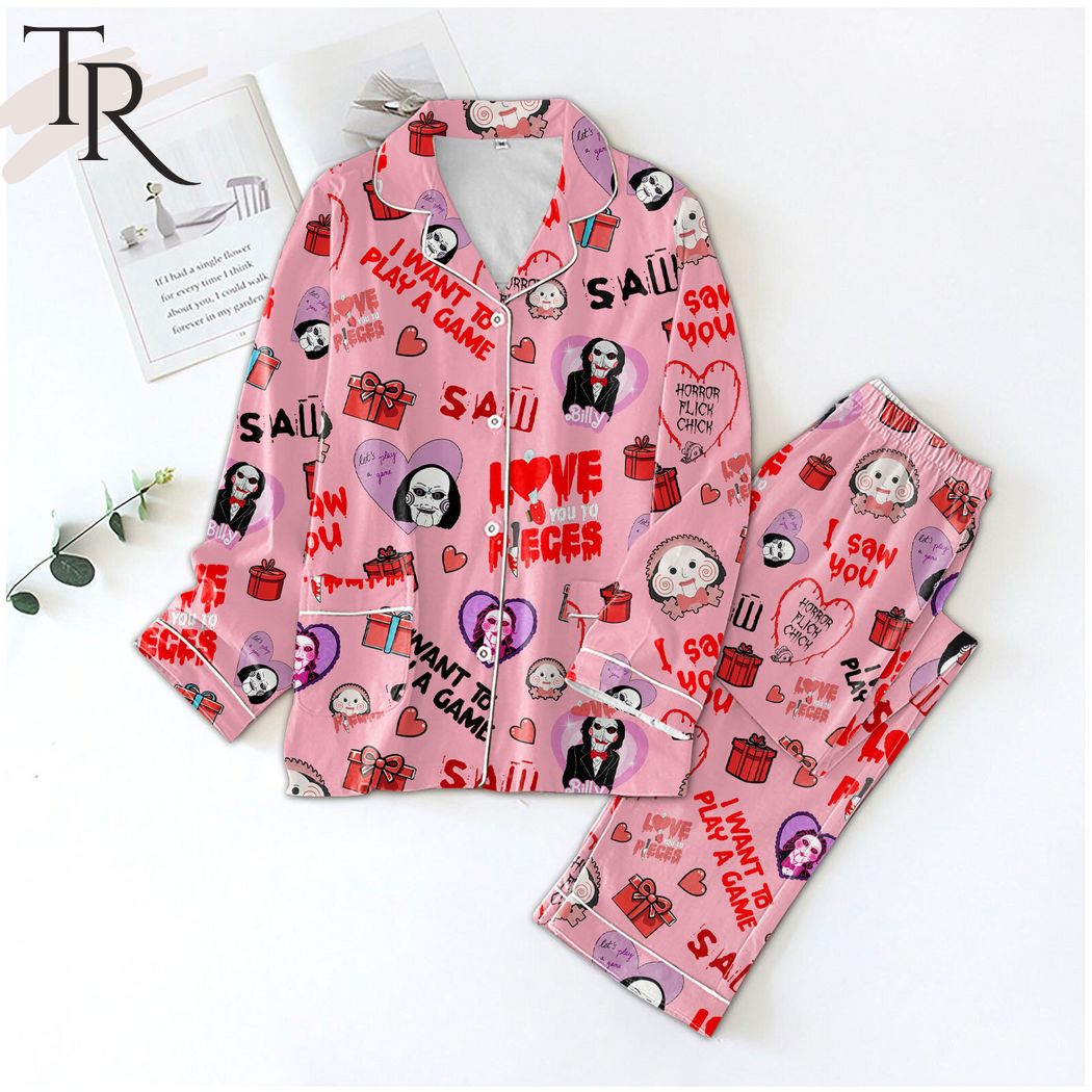 i want to play a game love you to pieces saw movie button pajamas set 1 Ei51E