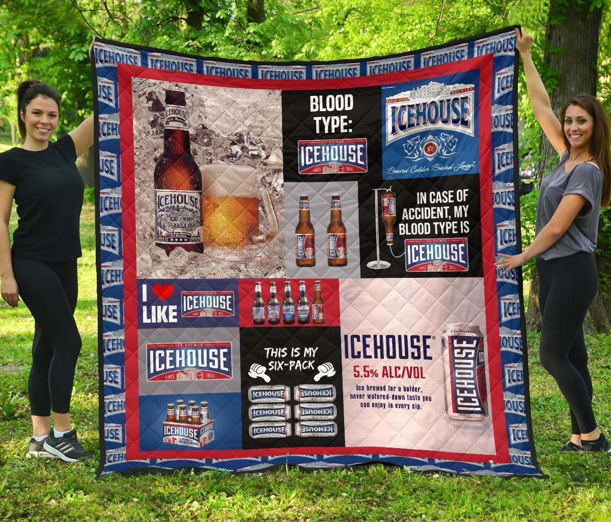 icehouse quilt blanket funny gift for beer lover olvzz