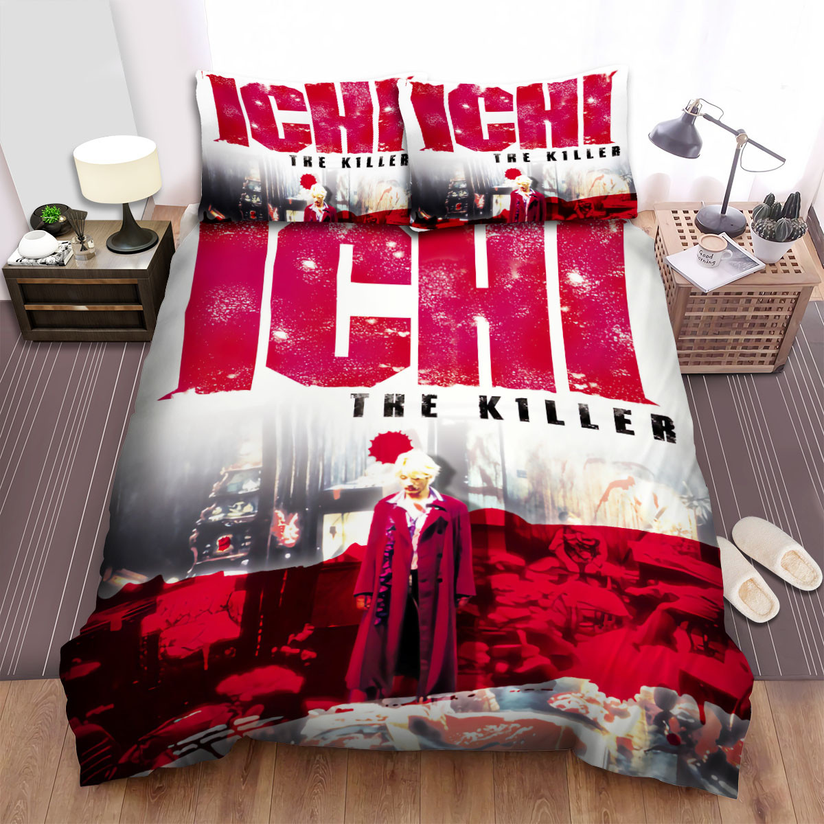 ichi the killer red flowers bed sheets spread comforter duvet cover bedding sets 3rajb