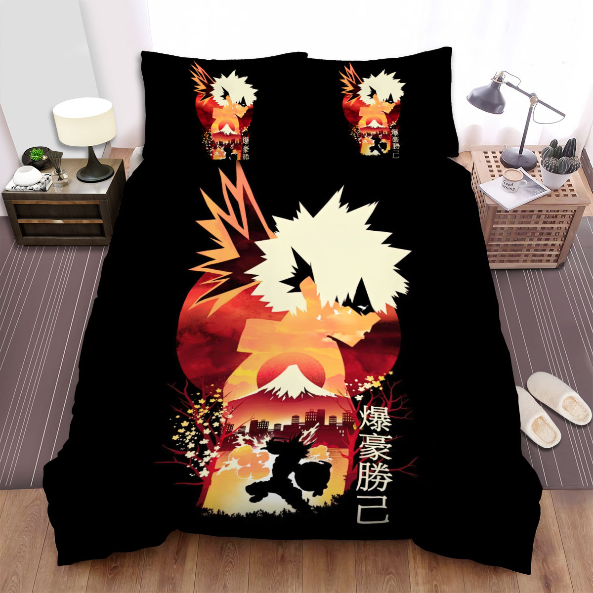 illusion negative space bakugou sunset duvet cover bedroom sets comfortable bedding sets ue3o9