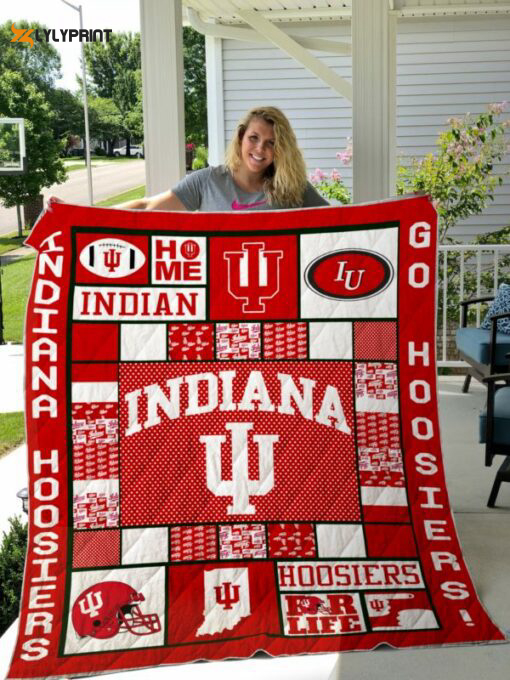 indiana hoosiers 2 quilt blanket