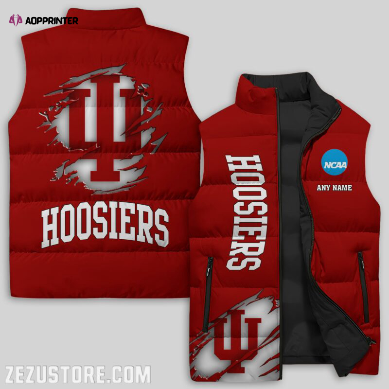 indiana hoosiers ncaa sleeveless puffer jacket custom for fans gifts 3