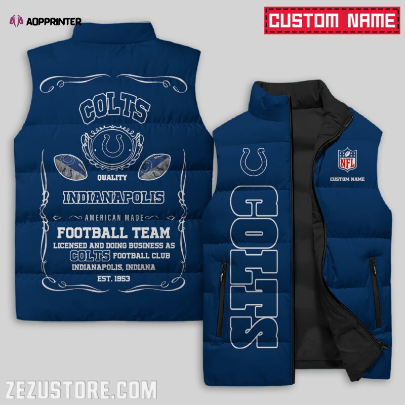 indianapolis colts nfl sleeveless puffer jacket custom for fans gifts 1