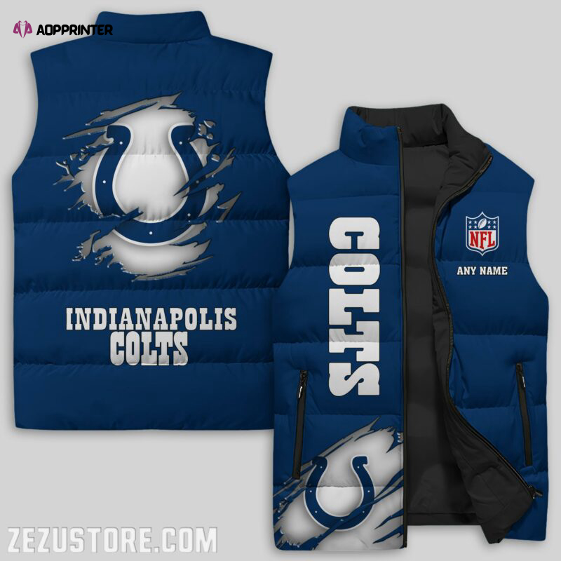 indianapolis colts nfl sleeveless puffer jacket custom for fans gifts 3