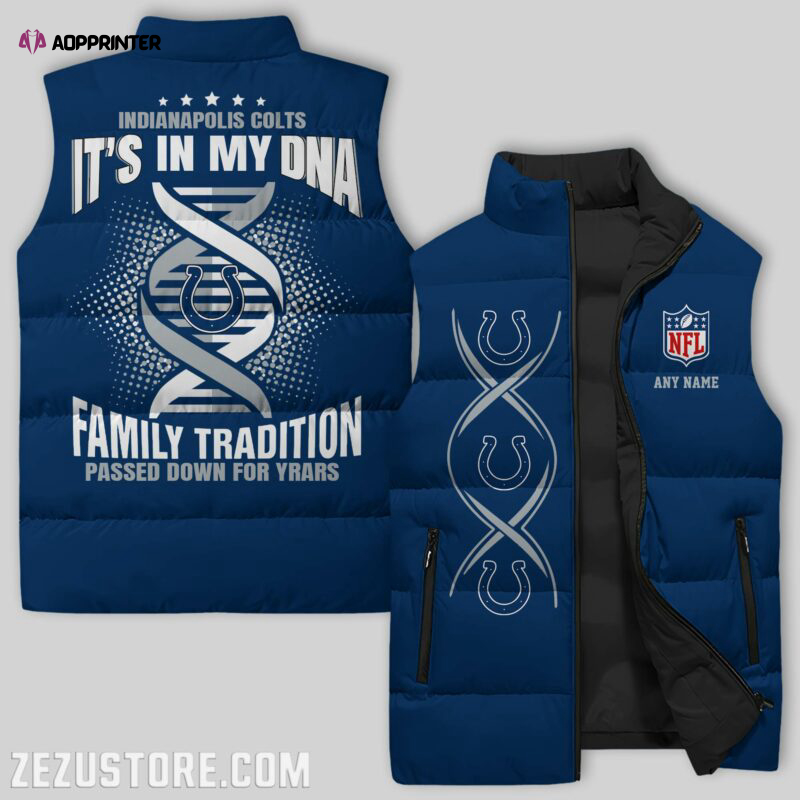 indianapolis colts nfl sleeveless puffer jacket custom for fans spj2428