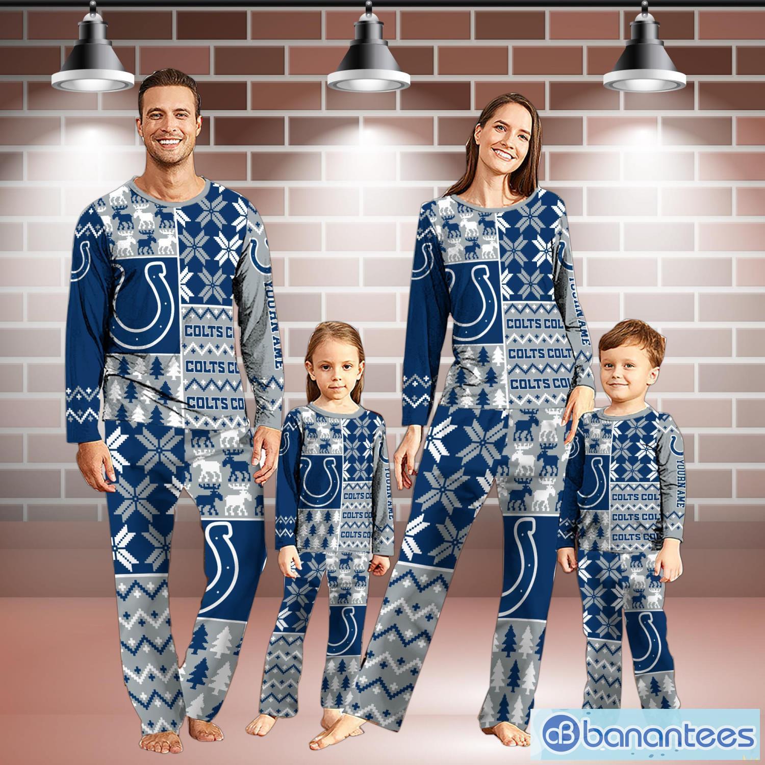 indianapolis colts pajamas set christmas snowflake pattern pajamas christmas gift for family