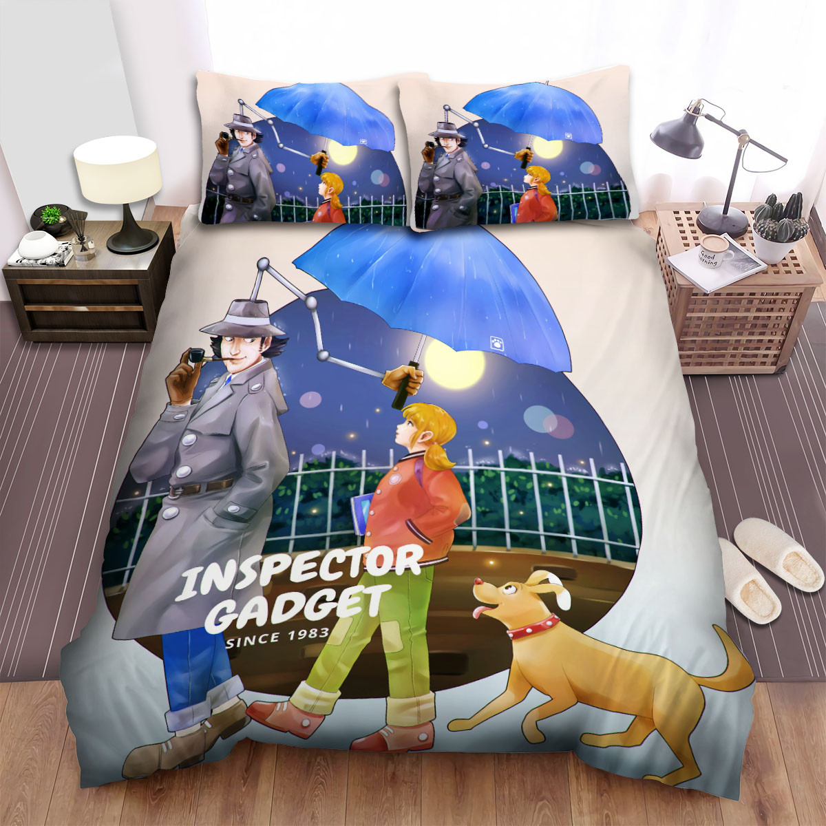 inspector gadget walking in the rain with penny and brain bed sheets spread duvet cover bedding sets yq0ig