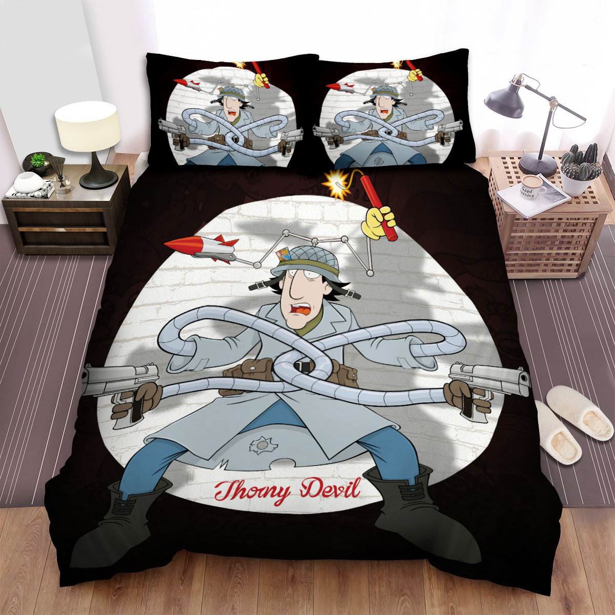 inspector gadget with his weapons bed sheets spread duvet cover bedding sets rbhtj