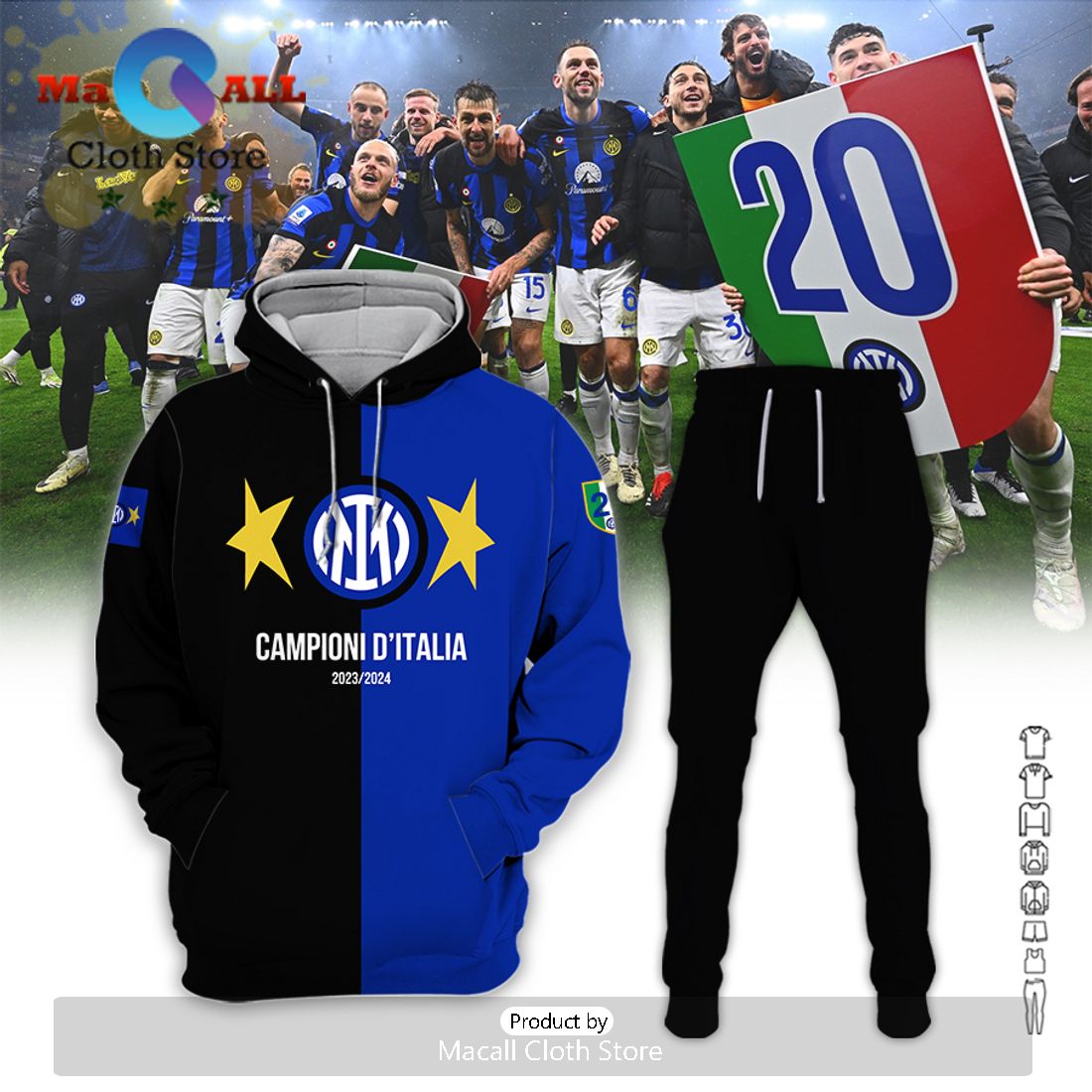 inter milan serie a champions mix color hoodie and pants 1 cGyCq