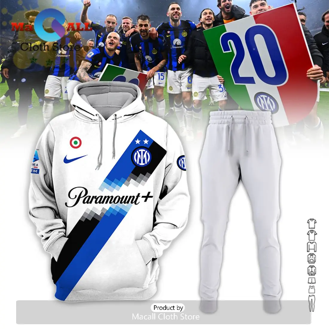 inter milan serie a champions white hoodie and pants 1 4l3nV