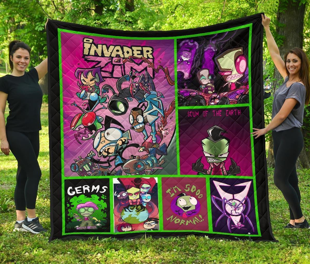 invader zim quilt blanket funny gift idea ekgsw