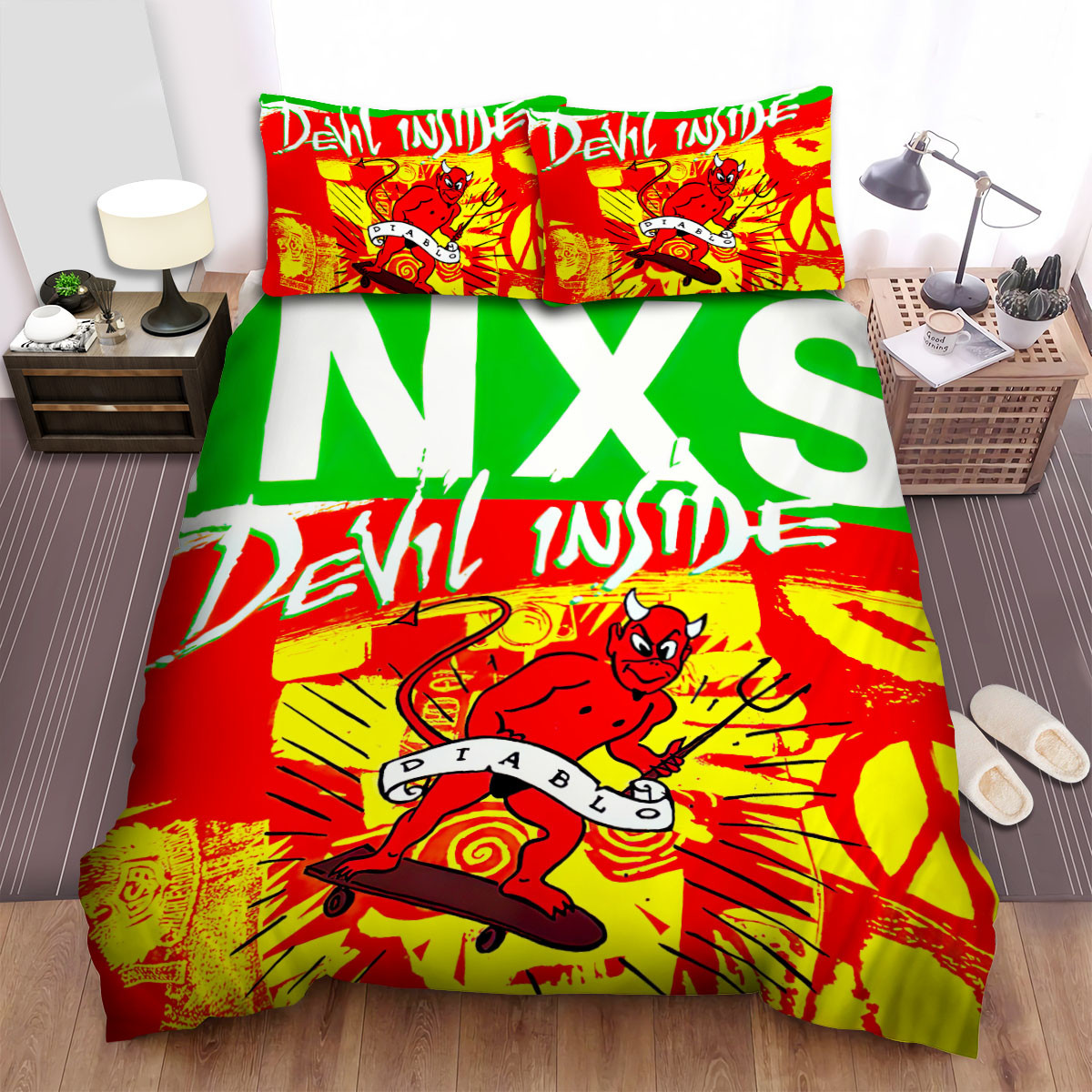 inxs music band devil inside album cover bed sheets spread comforter duvet cover bedding sets 6qolz